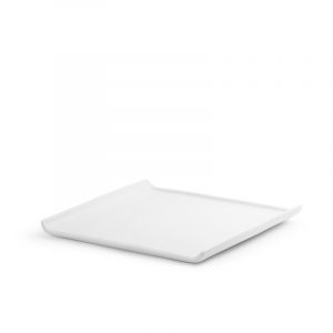 Släde. Uppläggningsfat vit , 300x300xH28mm, Patina